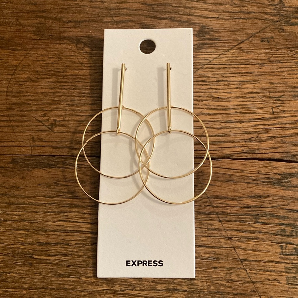 Express Double Circle Dangle/Drop Earrings NWT